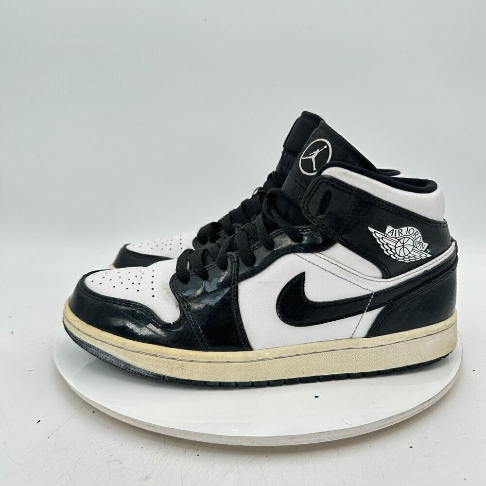 Nike Air Jordan 1 Mid Men Size 9 DD1649-001 Carbon Fiber Black White Panda Shoes